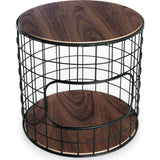 Gus* Modern Wireframe End Table | Black/Walnut ECETWIRE-bp-wn