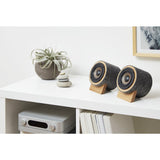 Well Rounded Sound Yorkie Speaker Set | Oak/Dark Gray Yorkie O/DG