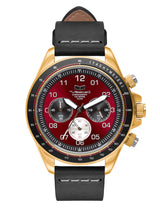 Vestal ZR-2 Italian Leather Watch | Black/Gold/Burgundy