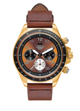 Vestal ZR-2 Italian Leather Watch | Cordovan/Gold/Orange