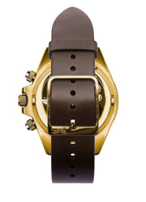 Vestal ZR-2 Italian Leather Watch | Dark Brown/Gold/Orange