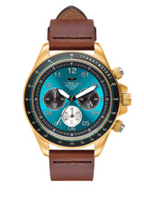 Vestal ZR-2 Italian Leather Watch | Cordovan/Gold/Teal