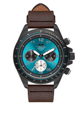 Vestal ZR-2 Italian Leather Watch | Dark Brown/Black/Teal