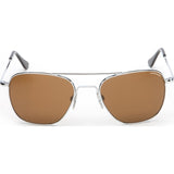 Randolph Engineering Aviator Bright Chrome Sunglasses | Tan Polarized Glass Bayonet