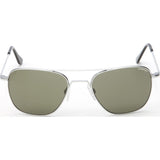 Randolph Engineering Aviator Matte Chrome Sunglasses | Gray Polarized Glass Skull