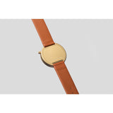bulbul Ore 05 Men's Watch | Matte Golden Steel on Brown Italian Leather