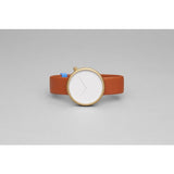 bulbul Ore 05 Men's Watch | Matte Golden Steel on Brown Italian Leather