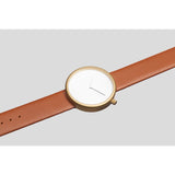 bulbul Ore 05 Men's Watch | Matte Golden Steel on Brown Italian Leather