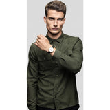 bulbul Ore 07 Men's Watch | Matte Golden Steel on Black Italian Leather