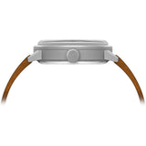 Tsovet SVT-CN38 Silver & White Watch | Tan Leather CN110113-01