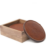 Moore & Giles Leather Coasters W/ Walnut Box