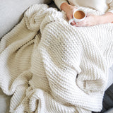 Zestt Comfy Knit Organic Cotton Throw | White