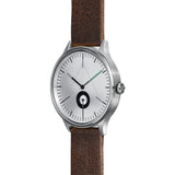 Cronometrics The Architect Brushed Steel Watch | Dark Brown Italian Leather CM01WL09