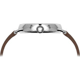 Tsovet SVT-CV43 Swiss Quartz Steel & Matte Black Watch | Brown Leather