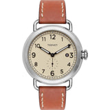 Tsovet SVT-CV43 Swiss Quartz Steel & Matte Beige Watch | Tan Leather