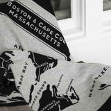 Faribault Boston Map Wool Throw | Black BTCDBK1126