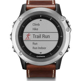 Garmin Fenix 3 Sapphire Multi-Sport GPS Watch | Silver/Leather