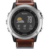 Garmin Fenix 3 Sapphire Multi-Sport GPS Watch | Silver/Leather