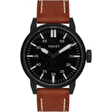 Tsovet SVT-FW44 Matte Black Watch | Brown Leather