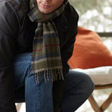 Faribault Hatchet Plaid Wool Scarf | Olive/Red/Blue 10451 10x72