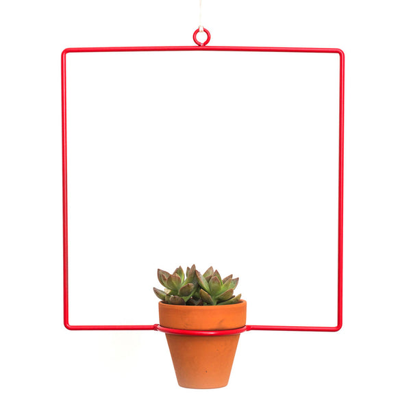 NewMade LA Square Hanging Planter | Red- PLH03