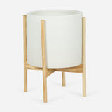 Modernica Ceramic Large Cylinder Planter | White