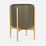 Modernica Ceramic Large Cylinder Planter | Pebble