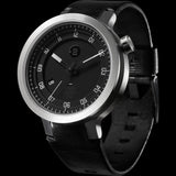 Minus-8 Layer Black/Silver Automatic Watch | Leather