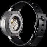 Minus-8 Layer Black/Silver Automatic Watch | Leather