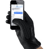 Mujjo Leather Crochet Touchscreen Gloves | Black