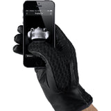 Mujjo Leather Crochet Touchscreen Gloves | Black