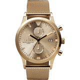 Triwa Sort of Black Gold Chronograph Watch | Gold Mesh