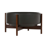 Modernica Ceramic Raised Low Pan Planter | Charcoal