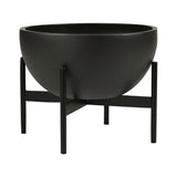 Modernica Case Study Medium Bowl with Metal Stand | Charcoal CER-W-BWL-16-7-MET-CHR