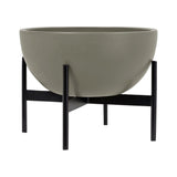 Modernica Case Study Medium Bowl with Metal Stand | Pebble CER-W-BWL-16-17-MET-PEB