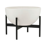 Modernica Case Study Medium Bowl with Metal Stand | White CER-W-BWL-16-7-MET-WHT