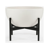 Modernica Case Study Medium Bowl with Metal Stand | White CER-W-BWL-16-7-MET-WHT