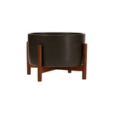 Modernica Ceramic Tabletop Cylinder Planter | Charcoal