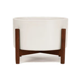 Modernica Case Study Walnut Desk Top Cylinder Wood Base | Charcoal CER-W-CYL-6-3-BWA-CHR