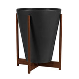 Modernica Ceramic Large Funnel Planter | Charcoal