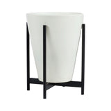 Modernica Case Study Small Funnel with Metal Stand | White CER-W-FUN-12-14-MET-WHT