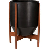 Modernica Case Study Large Walnut Hex With Wood Base Chair | Charcoal CER-W-HEX-13.125-15-BWA-CHR