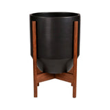Modernica Case Study Small Walnut Hex With Wood Base Chair | Charcoal CER-W-HEX-11-13-BWA-CHR