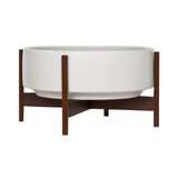 Modernica Ceramic Raised Low Pan Planter | White