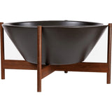 Modernica Case Study Large Walnut Wok With Stand Chair | Charcoal CER-W-WOK-22-8-BWA-CHR