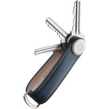 Orbitkey 2.0 Leather Keychain | Navy/Tan