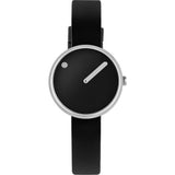 Rosendahl Picto 30mm Black Analog Watch | Silver/Black Silicone RD-43369