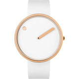 Picto 40mm White Analog Watch | Rose Gold/White Silicone RD-43383