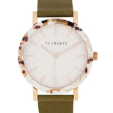 The Horse Resin White Nougat Watch | White/Rose Gold/Olive