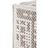 Gan Canevas Abstract Modular Pouf Ottoman | Silver/Light Gray 02CN21669CL90